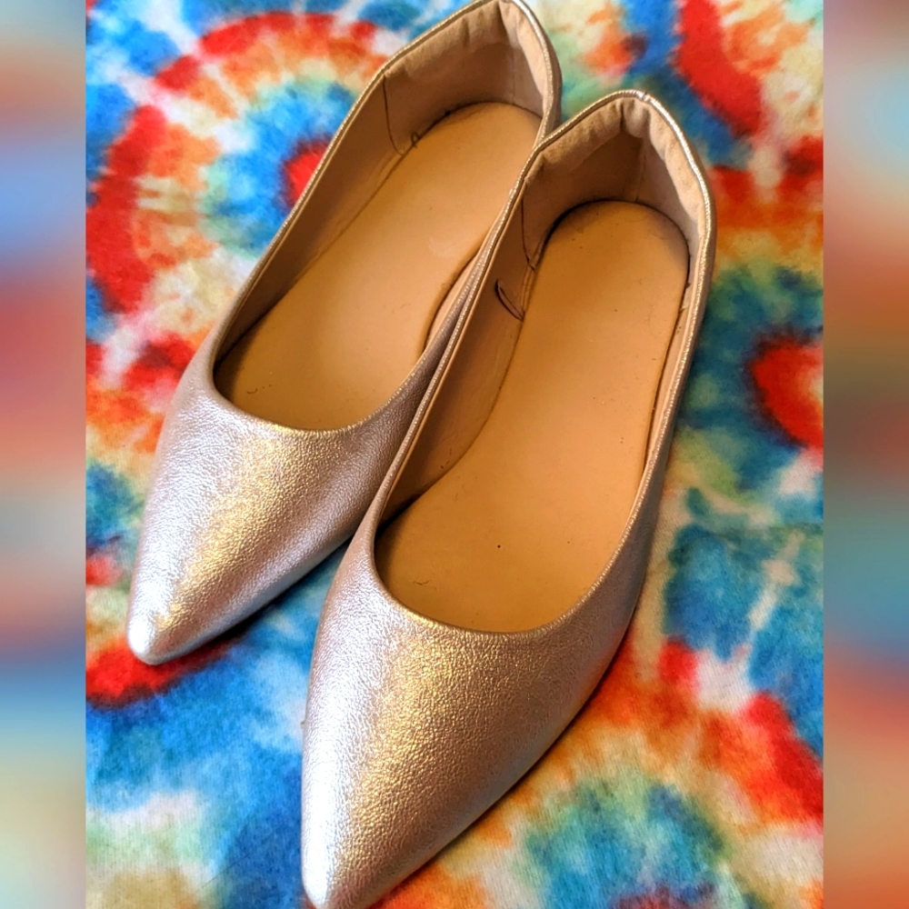 Women's dream pairs rose gold metallic flats